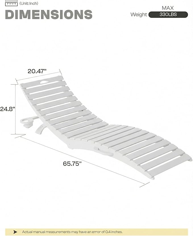 Folding HDPE Outdoor Chaise Lounge