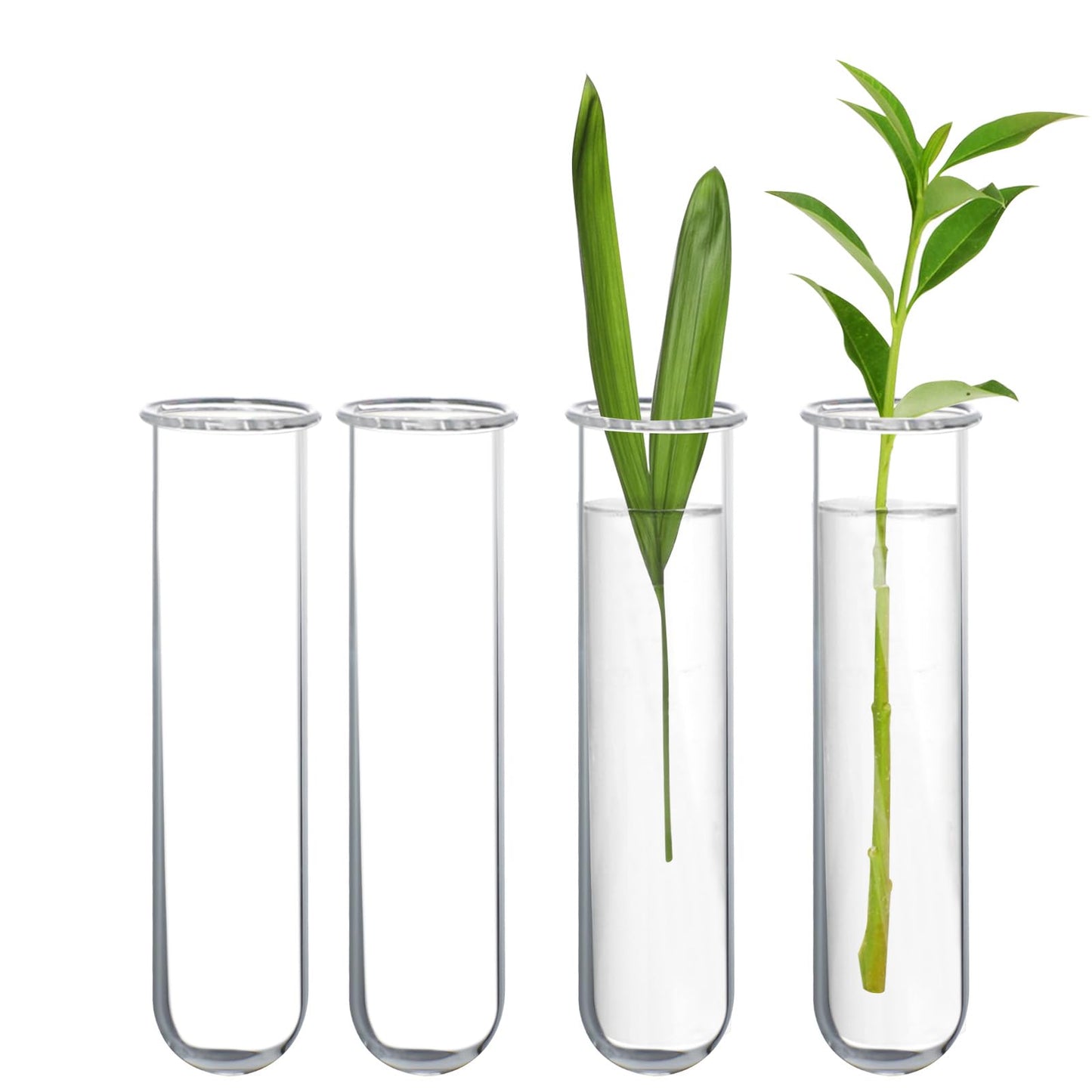 XXXFLOWER Glass Propagation Stations Accessories Glass Test Tubes Tiers Planters Wall Terrarium for Home Office Plant Hanger Flower Vases Wall Decor Hydroponic Cuttings (4 Tube Vases) Clear