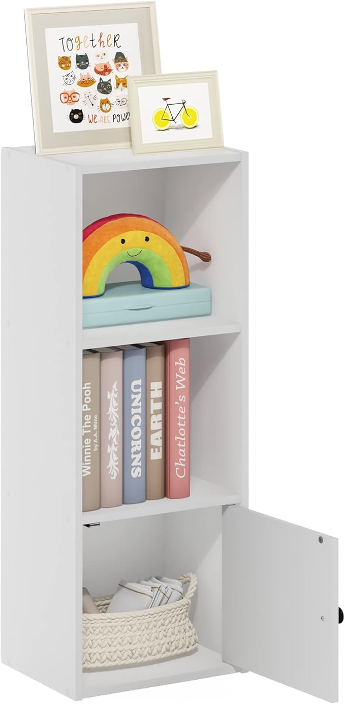 Furinno LUDER Book Shelf, 3-Tier Modern Bookshelf, Bookcase