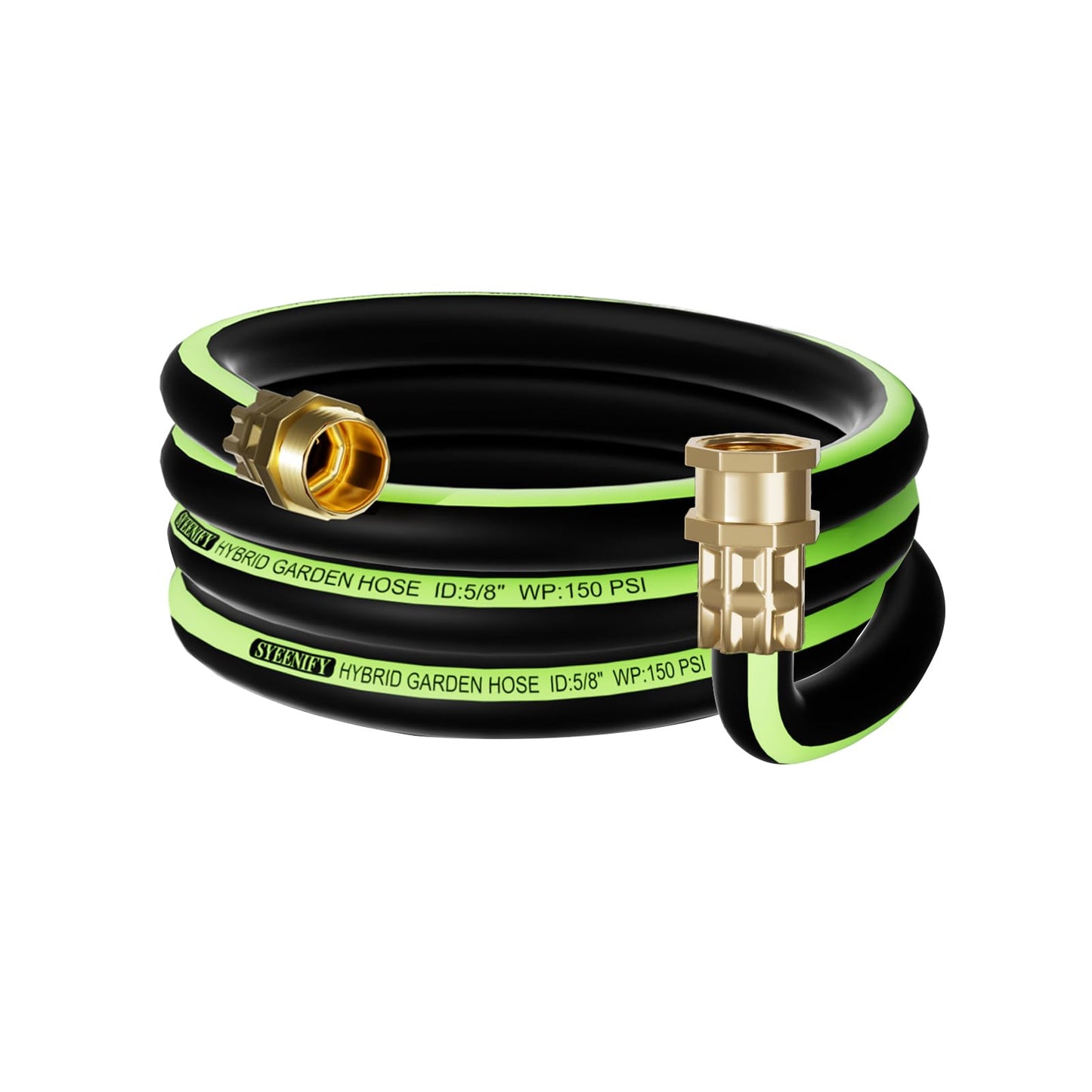 SYEENIFY Garden Leader Hose 5/8 in. x 6 ft Short Water Hose Male/Female Heavy Duty Hybrid Garden Hose No Kink and Flexible Rubber Hose for Dehumidifier,Vehicle Water Filter and Camp Water Tank