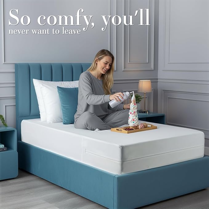 Utopia Bedding Mattress Protector Zippered Twin Size, 100% Waterproof Bed Bug
