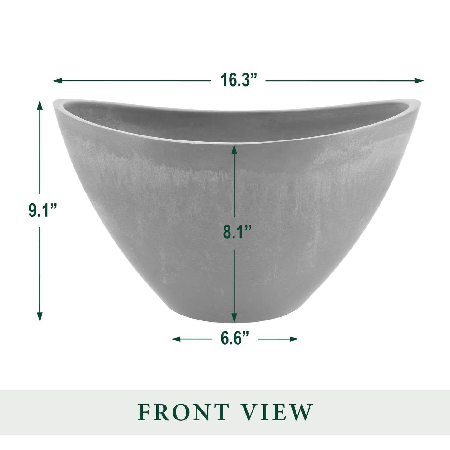PSW Pot Collection YB41TCB Plastic/Stone/Wood Composite Curved Planter Pot – No Drainage Hole (Drillable), for Indoor and Outdoor Plants and Gardens, 16-inch, Terra Cotta Color