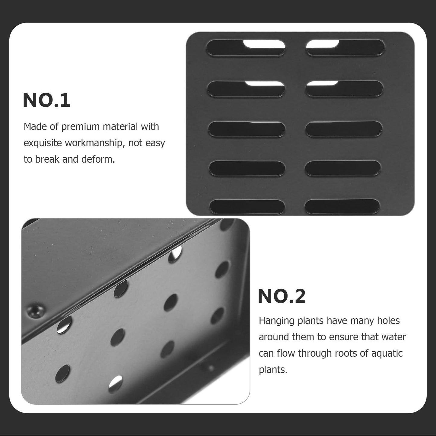 Alasum Aquarium Plant Basket Hanging Pot with Multiple Drainage Holes for Hydroponic Aquatic Plant Cultivation 4.92X3.14X1.77 Inch Fish Tank Planter