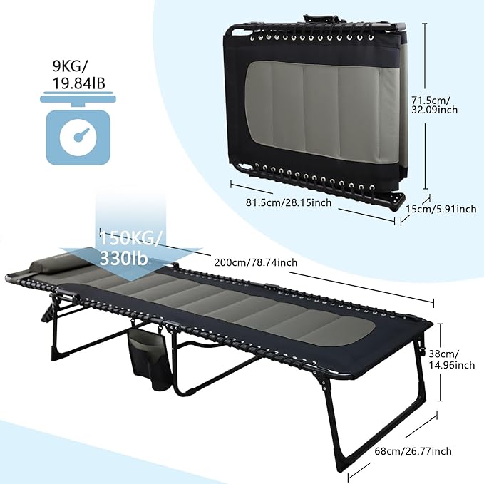 Oversized Padded Outdoor Folding Lounge Chair