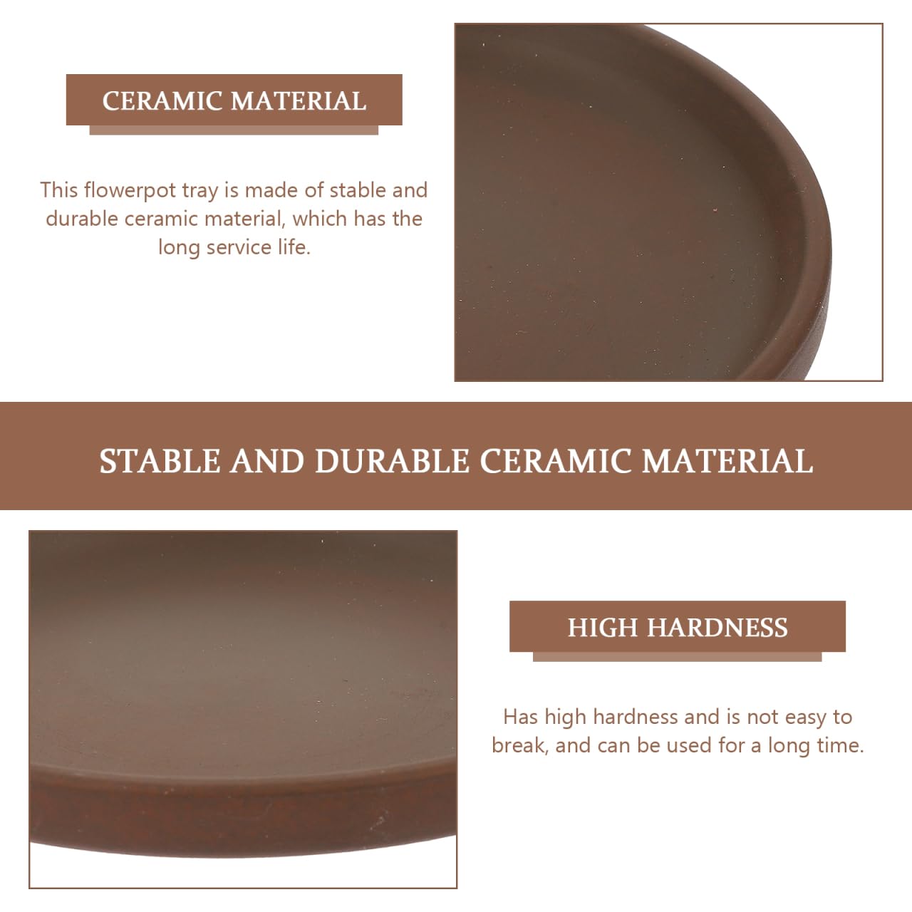 BESPORTBLE Purple Clay Flower Pot Tray - 4.72 Inch Round Ceramic Plant Saucer for Indoor and Outdoor Use Durable Water Catcher for Potted Plants