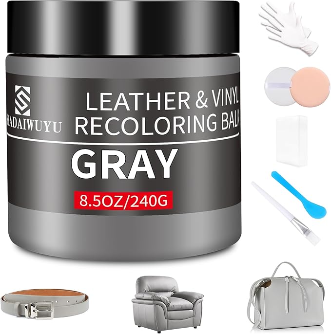 Leather Recoloring Balm, 8.5oz Leather Color Restorer, Leather Couch Scratch