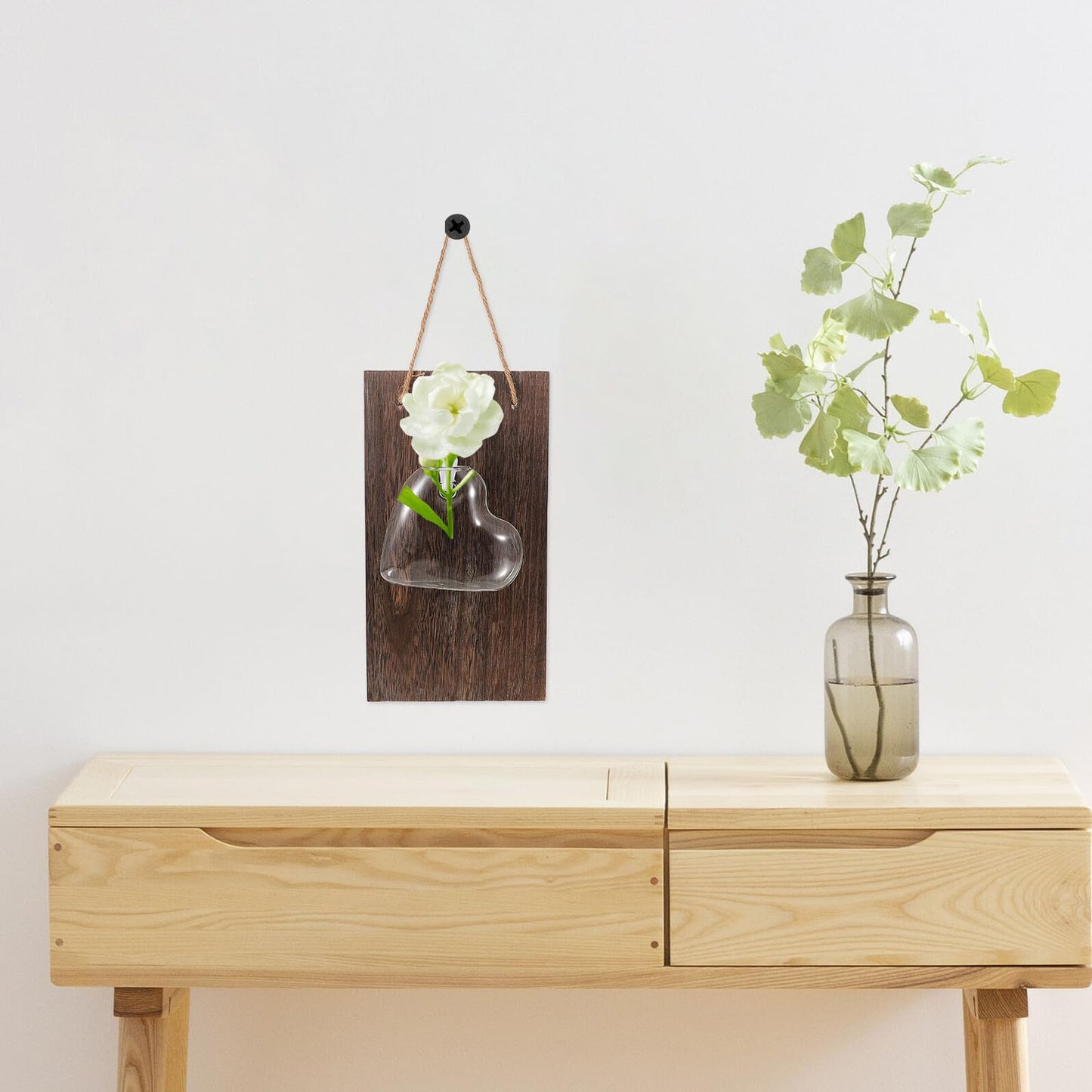 Angoily Wall-Mounted Hydroponic Glass Flower Vase Glass Terrarium Container for Plant Propagation Home Decor Living Room Wall Hanging Ornament