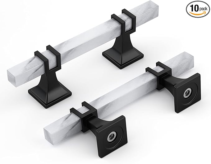 Rergy Cabinet Handles Marble Drawer Pulls and Knobs, T-Bar Hardware
