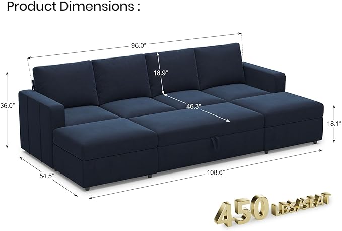 Belffin Modular Sectional Sleeper Sofa Bed