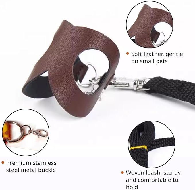 MANON ROSA Sugar Glider Harness & Leash Set - Escape-Proof 3-Piece Adjustable Vest for Squirrels Rats Mice Mouse & Small Animals - Hamster Gerbil Walking Gear, Pet Toy Accessories, Orange