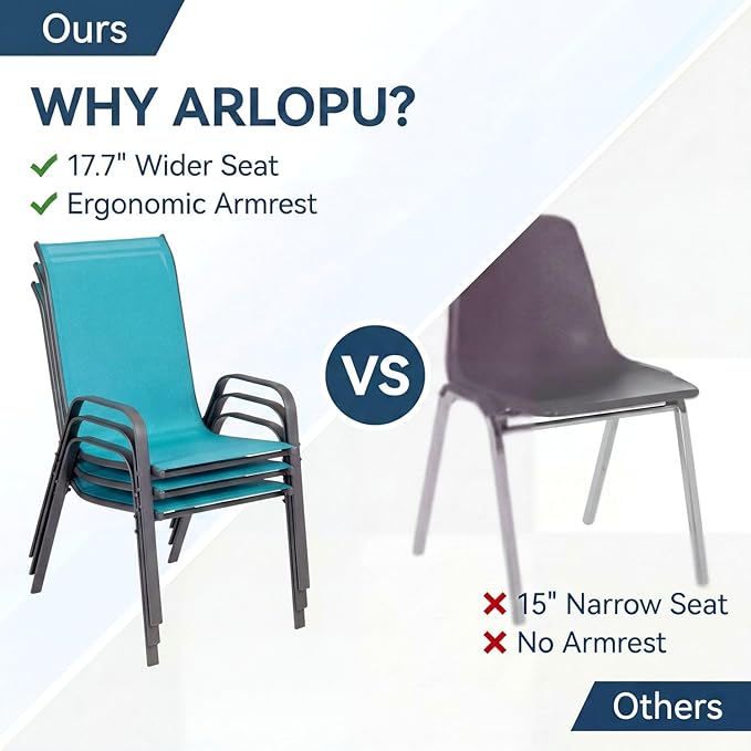 Arlopu 5 Piece Outdoor Patio Dining Set, Porch Furniture