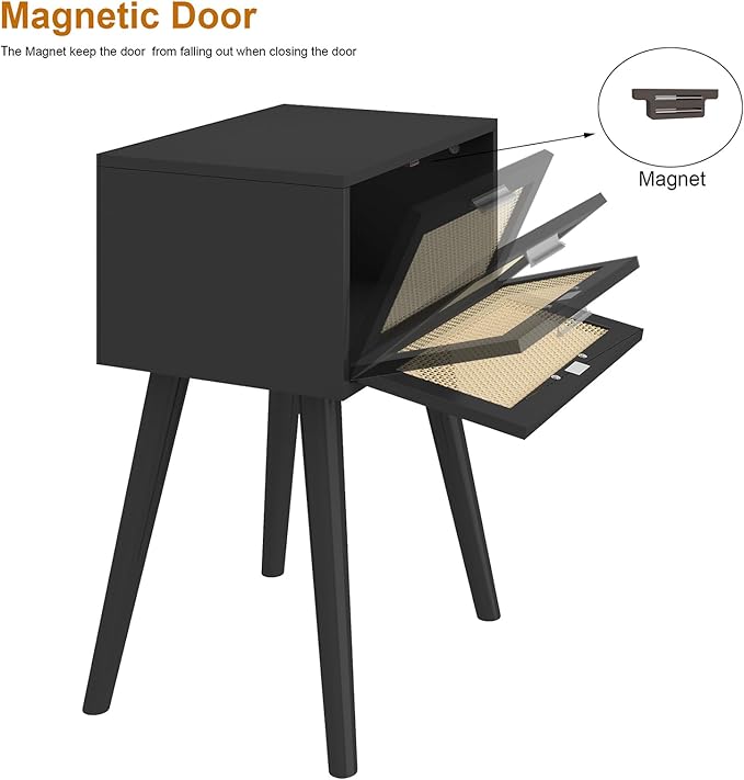LAATOOREE Nightstand Set of 2, Small End Table