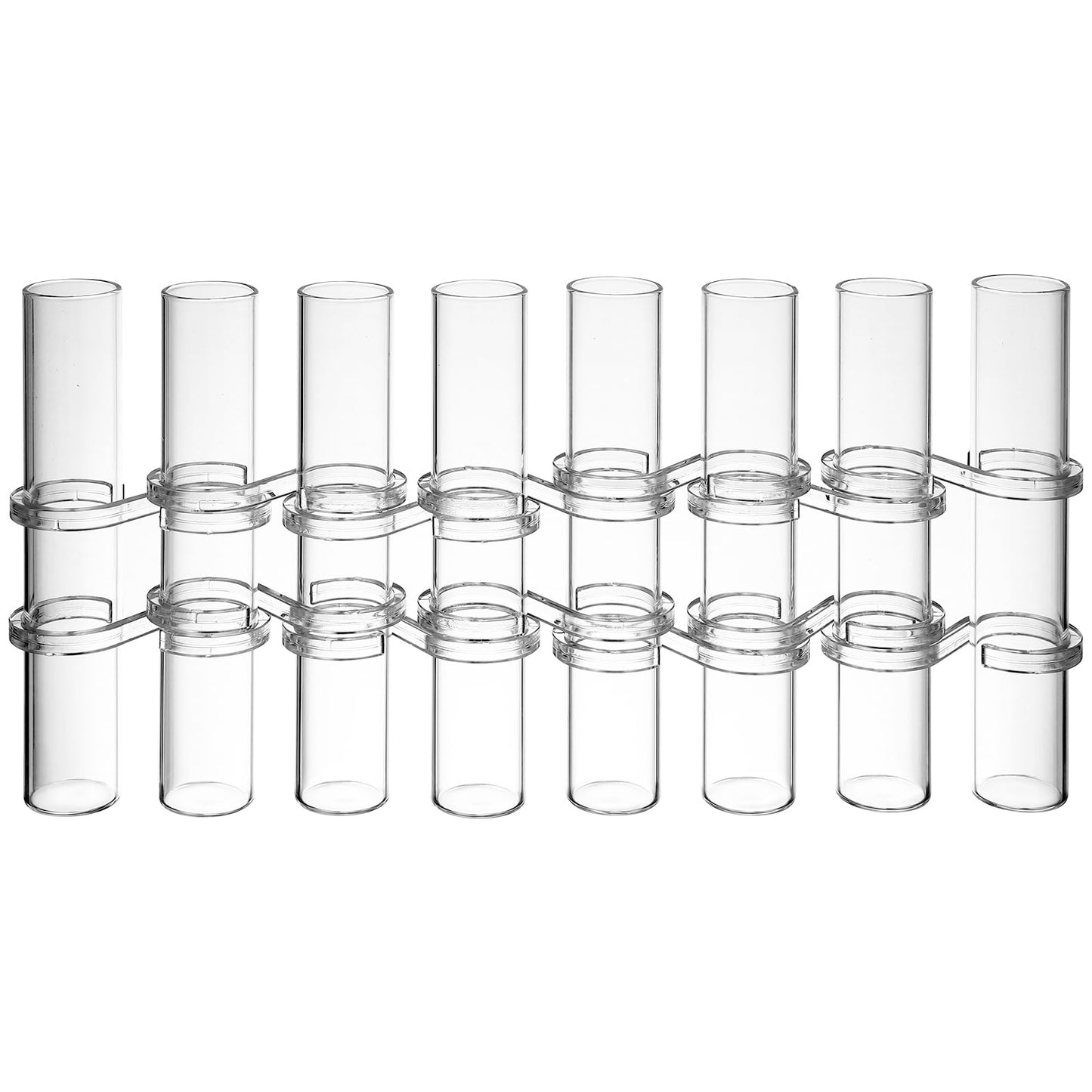 Cabilock Transparent Hydroponic Tube Vase with 8 Test Tubes and S Shape Hooks Glass Flower Arranging Container for Home and Garden D Cor 6 Inch Borosilicate Glass