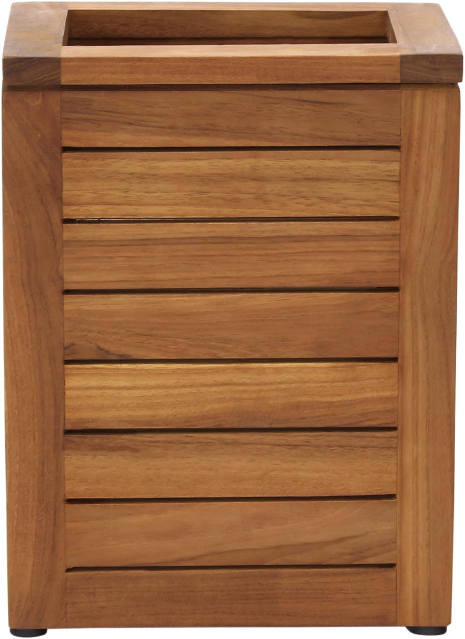 AquaTeak Spa Teak Waste Basket