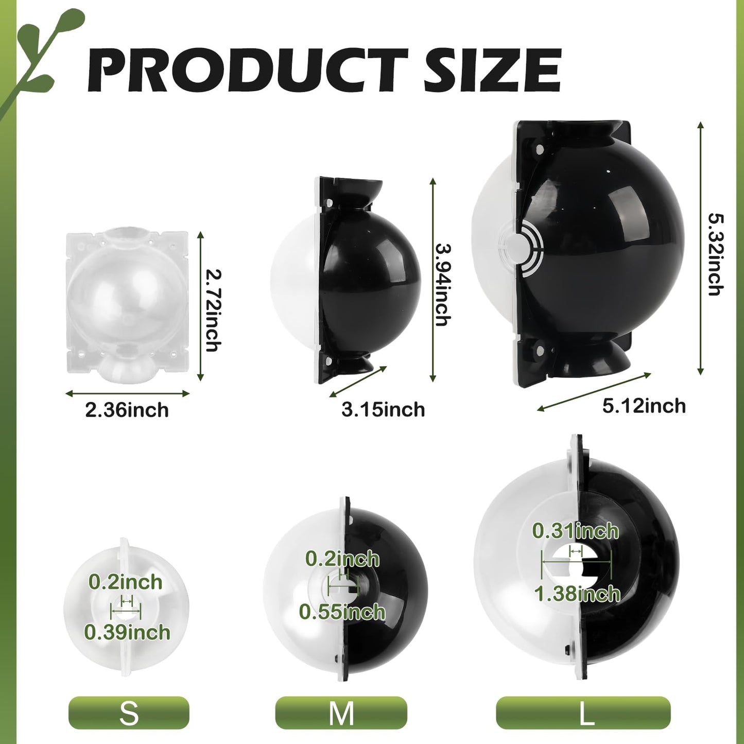 NVAAV Tree Root Growing Box, Air Layering Pods Propagation Kit, Reusable Half Transparent Plants Asexual Reproduction Grafting Ball for Fast Propagation Plants (6pcs Meidum + 6pcs Large)