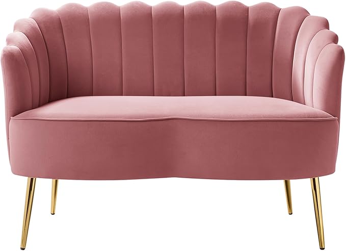 HULALA HOME Modern Velvet Loveseat Sofa