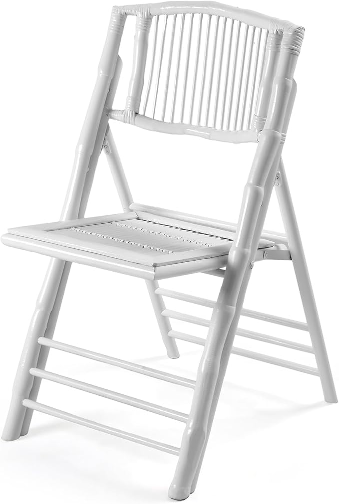 VINGLI Bamboo Folding Chair, Foldable Dining Wood Chairs Comfortable Seat