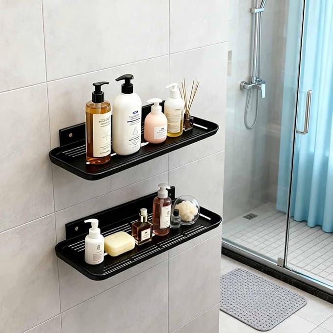2pc Wall Mounted Floating Shelf, Self Adhesive Small Shelf, No Drill Shelves