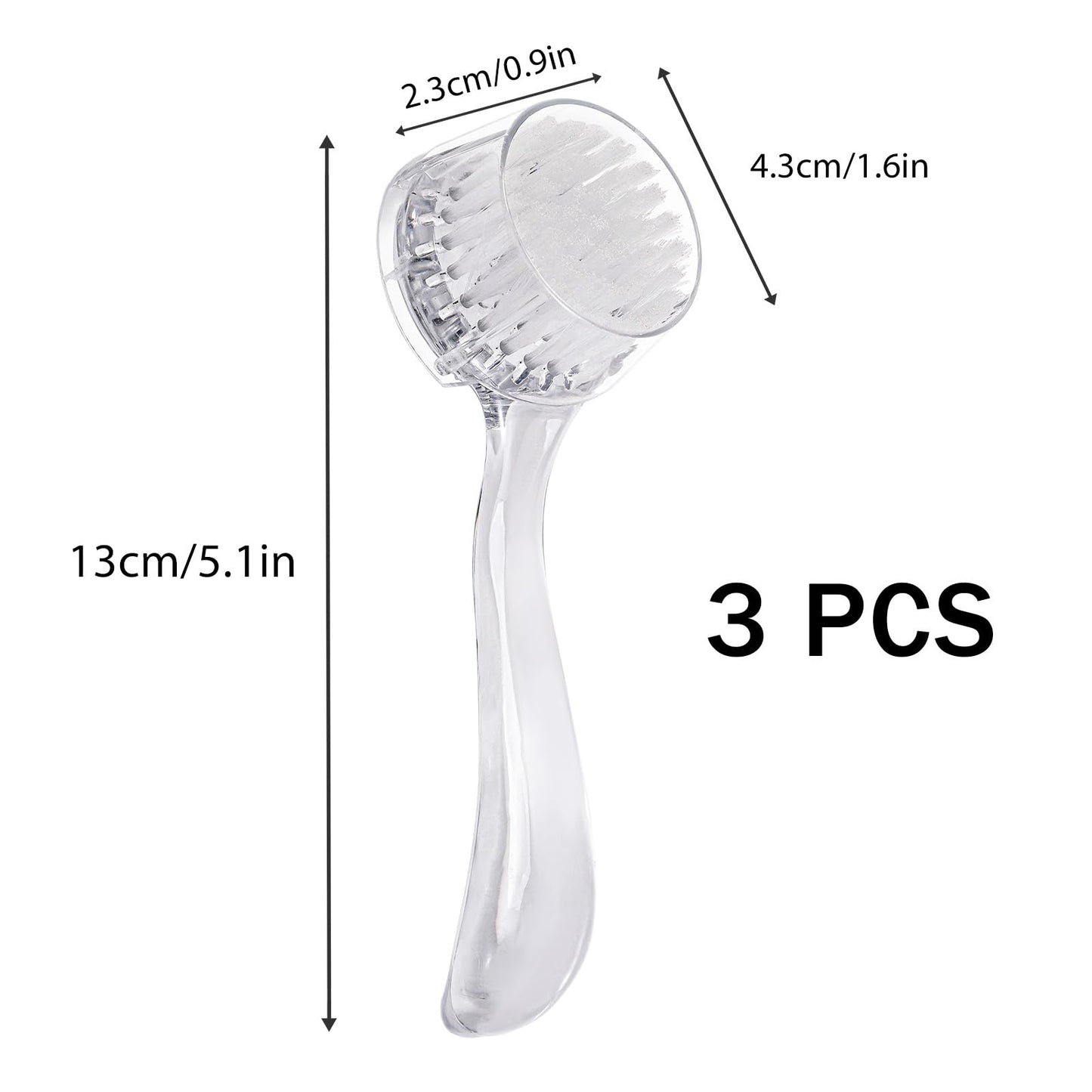 3 Pcs Facial Cleansing Brush, Useekoo Manual Face Brushes for Cleansing and Exfoliating, Face Scrubber to Massage, Deep Pore Exfoliation, Makeup Remove and Skin Care with Soft Bristles