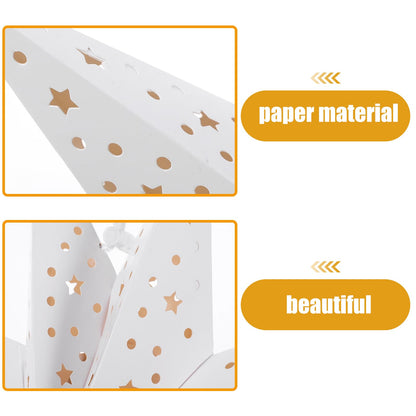 TOYANDONA Christmas Paper Lampshades: 3pcs White 9 Pointed Star Lampshade Lantern Shade Hanging Decorations, 35cm Hollow Out Lamp Covers for Wedding Birthday Holiday Christmas Party Hanging Decoration