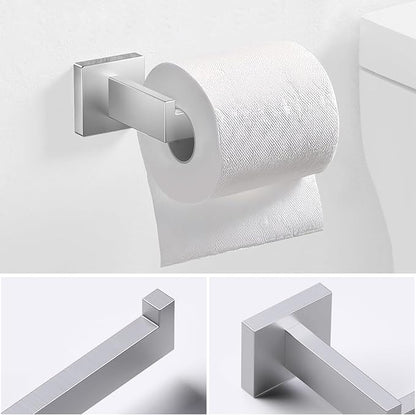 JOPOFI 5 Piece Bathroom Towel Bar Set - Thicken Stainless Steel Bath Towel Holder, 23.6 Inch Towel Racks for Bathroom Wall Mounted, Bathroom Hardware Accessories Set - Brushed Nickel