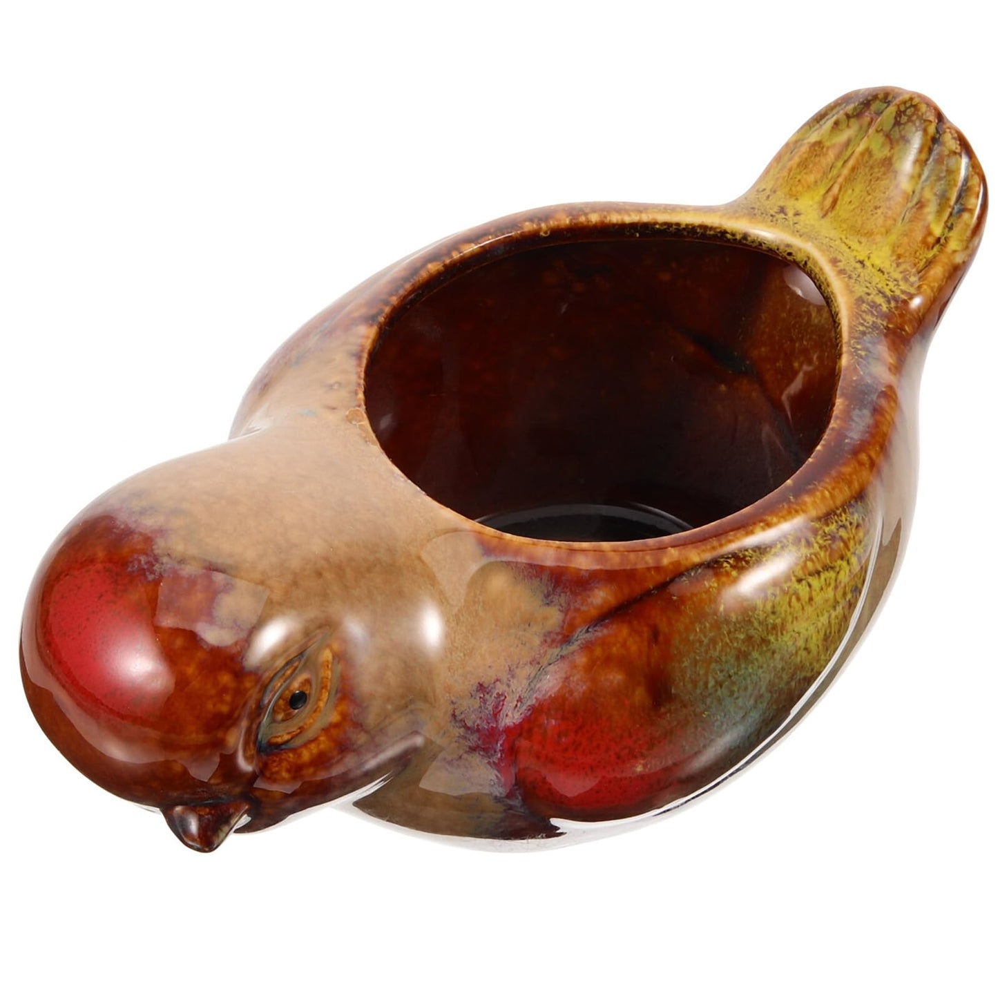 NULYLU Ceramic Bird Shaped Succulent Pot Small Planter for Indoor Balcony Plants Reactive Glaze Flower Pot for Outdoor Garden Decor