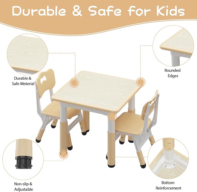GAOMON Kids Table and 2 Chairs Set