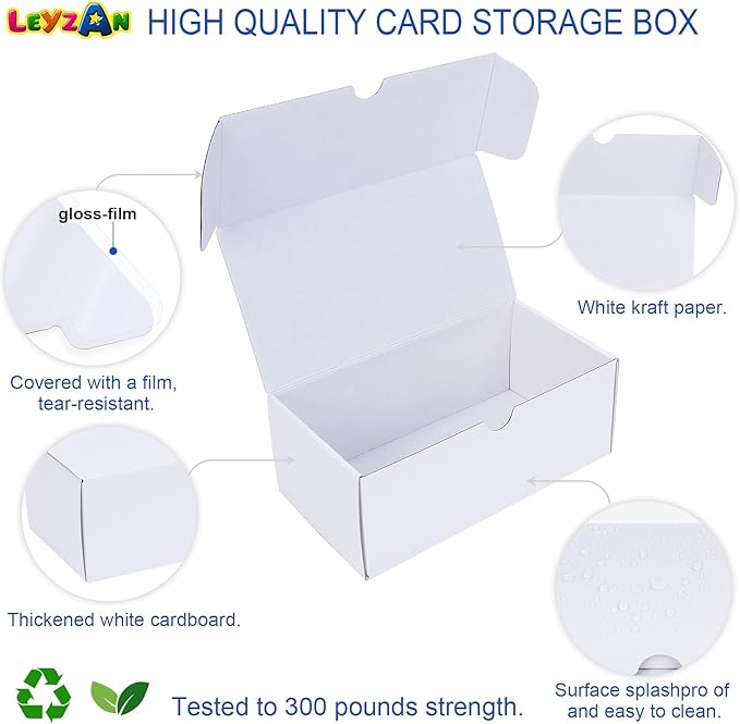 Trading-Card Storage Box, 8-Pack • 400 Count Corrugated Cardboard Storage Box with dividers & labels for TCG/Magic/Mtg storage and Collection, 7 INCH Horizontal