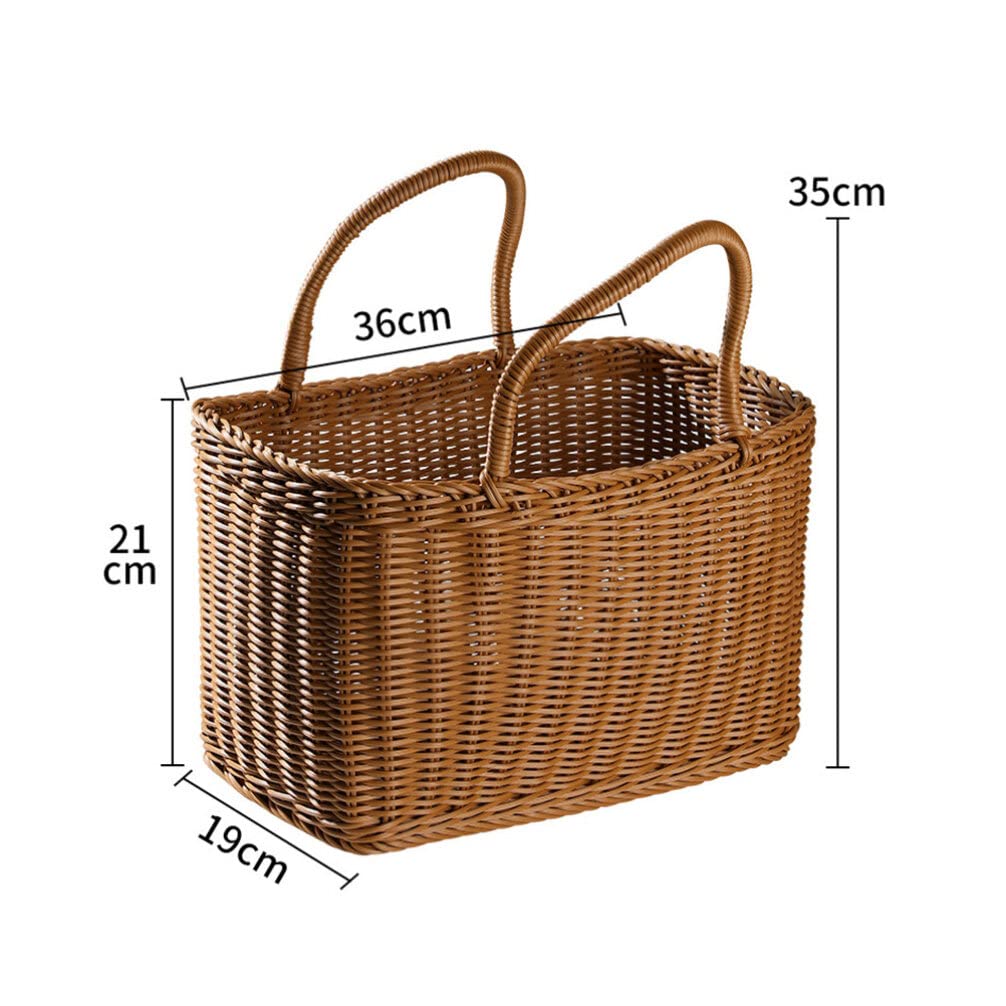 Alipis African Market Basket Oval Woven Straw Basket with Handle Ghana Plant Pot Grocery Bag Beach Tote Shopping Bag Flower Picnic for Toy Storage