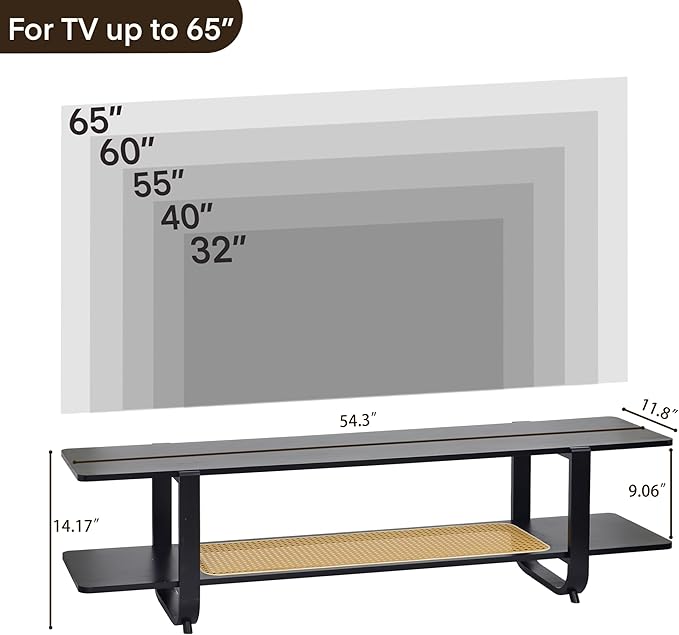 Bamboo TV Stand for TVs up to 65", Accent Entertainment Center