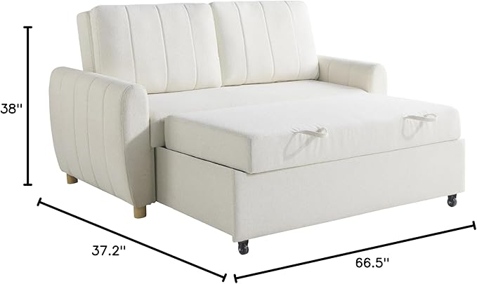 Serta Galway 66.5" Convertible Sleeper Loveseat, Full Size, Dreamcoil Comfort