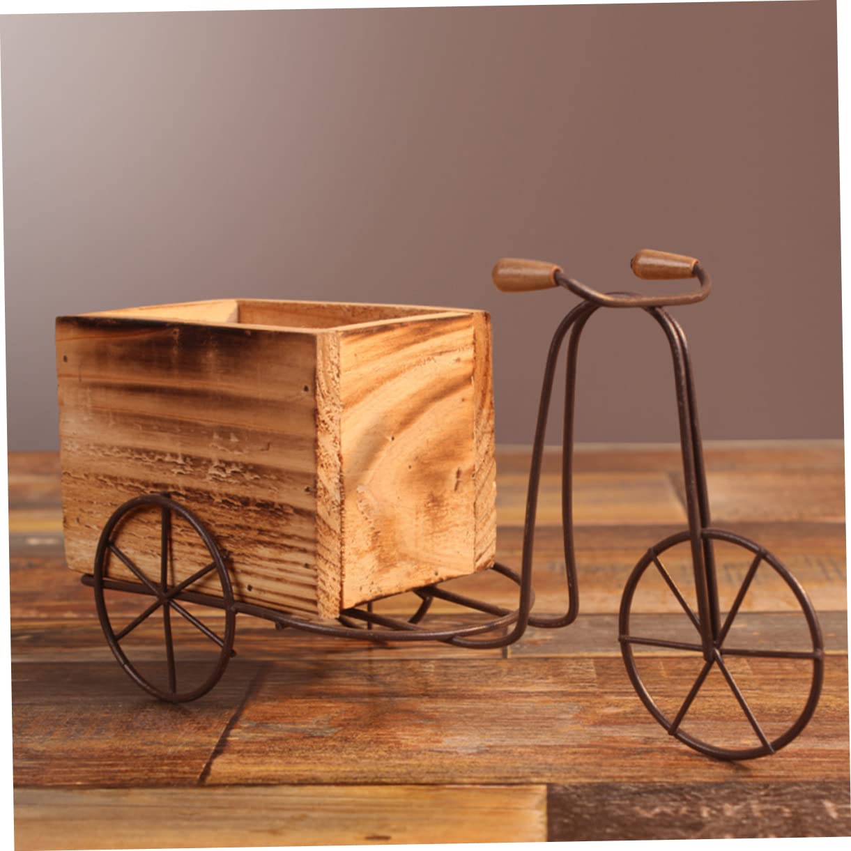 ORFOFE 1set Iron Tricycle Plant Stand for Indoor and Outdoor Use Rustic Style Bike Flower Pot Holder Planter for Home and Garden Decoration