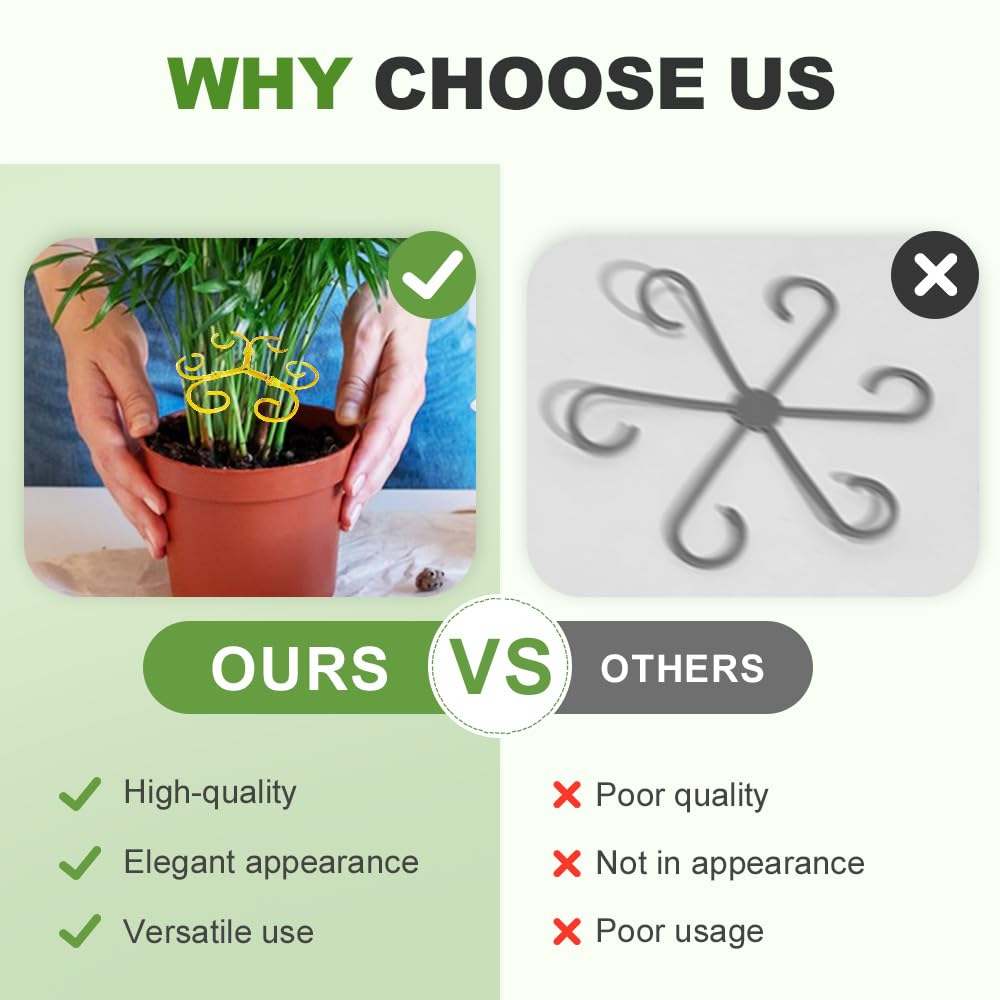 Plant Stem Support Set, 2025 New Reusable Plastic Climbing Plant Support Plant Trellis 3/6 Pcs, Upgrade Climbing Houseplant Support Stakes for Indoor Plants Stem Holder (3, Green Round)