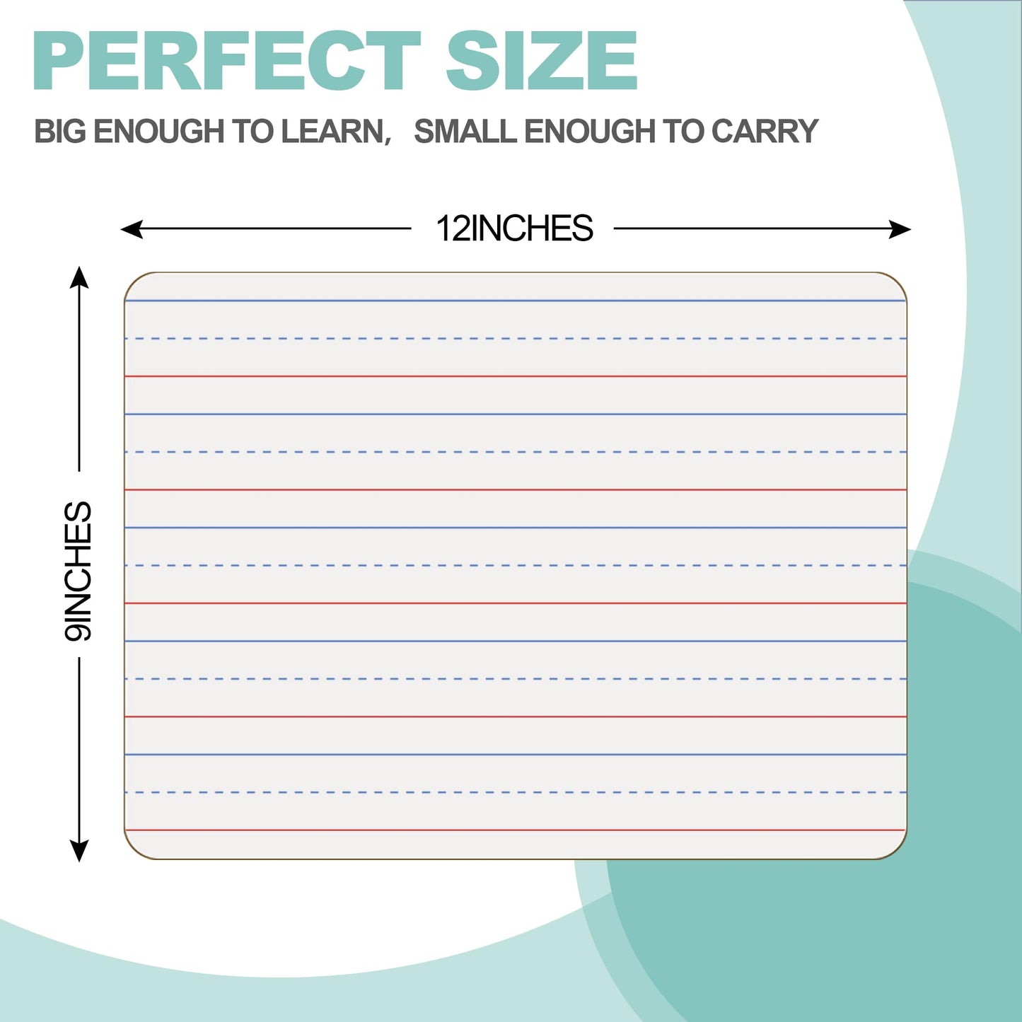 32 Pack Small White Boards, 9"x12" Mini Portable Handheld Learning Whiteboards, Double Sided Personal Dry Erase Boards with Lines for Kids, Students, Teachers Classroom School Pack