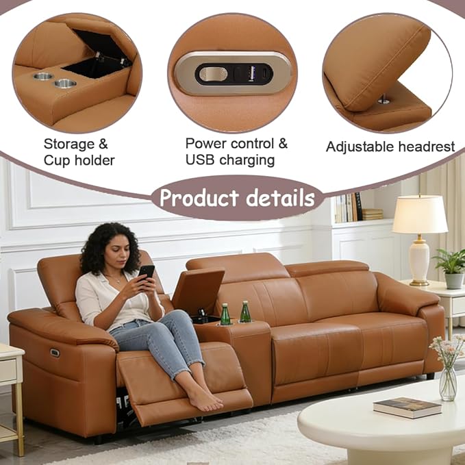 Power Recliner Sofa Set, Reclining Sectional Sofa Couch