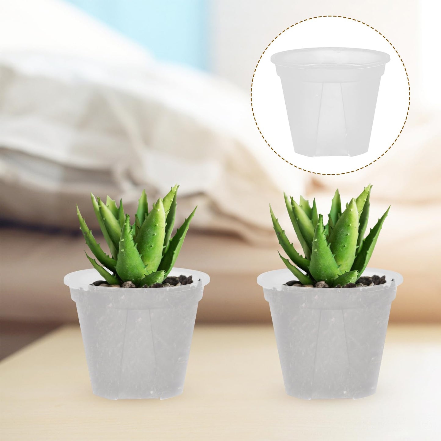 Yardenfun 10pcs Transparent Nursery Pots with Drainage Holes 3 inch Plastic Seedling Plant Pot for Outdoor Indoor House Plants Flowers Cactus