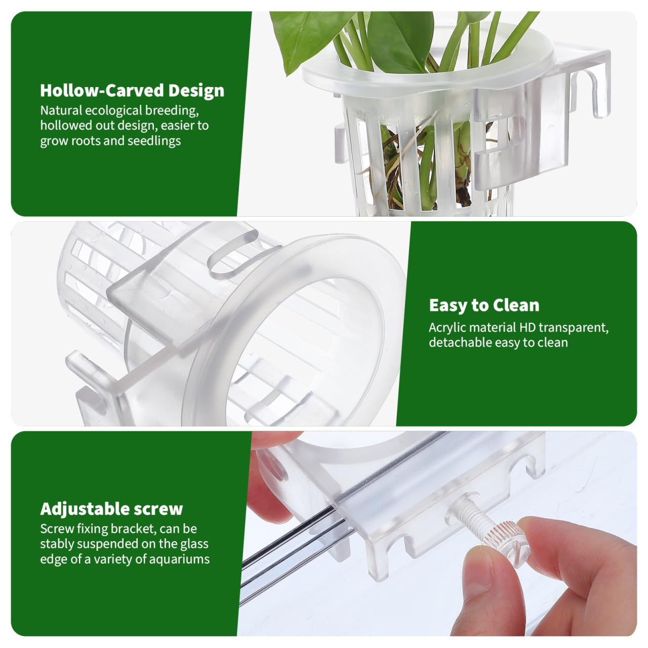 TOYANDONA 4pcs Aquarium Hanging Plant Holder Aquatic Planter Cups for Fish Tank Decoration Water Design for Aquatic Plant Cultivation