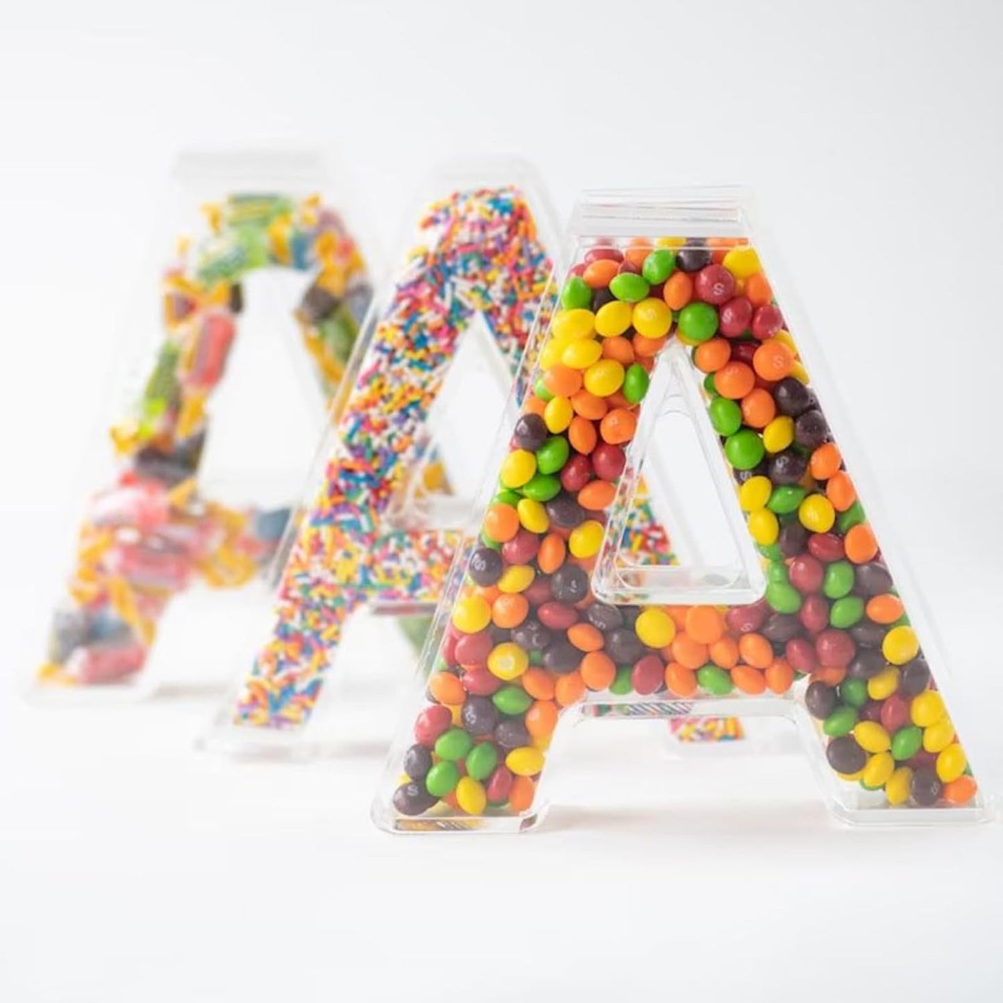 OAEUQ 10-Inch Magnetic Alphabet Candy Jar Refillable Fillable Letters For Candy Tray Reusable Lidded Candy Jar Candy Buffet Container Set (G, 1)