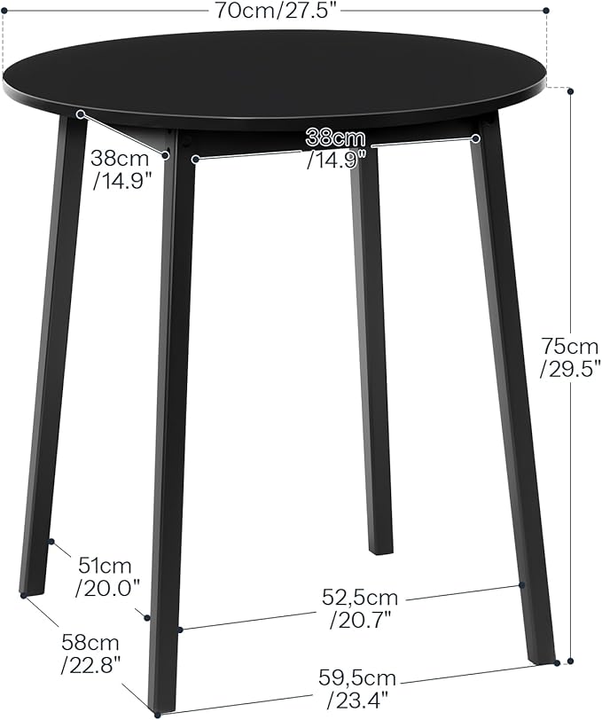 HOOBRO Bamboo Dining Table, Round Dining Table