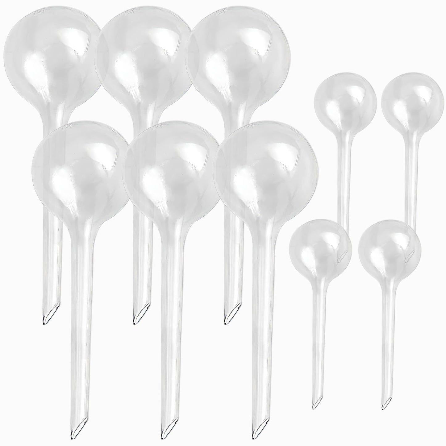 Kingbow 10pcs Plant Self Watering Globes, Clear Plastic Self Watering Bulbs Flower Automatic Watering Stakes Devices, Garden Self Watering Device for Outdoor Indoor Plant