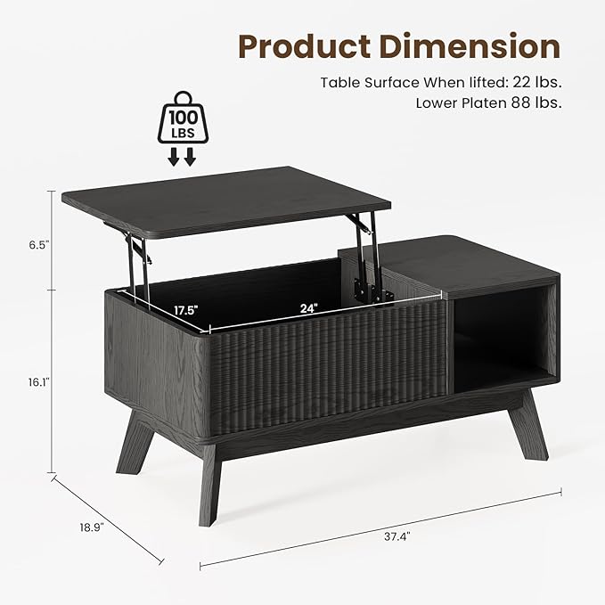 Wood Lift Top Coffee Table