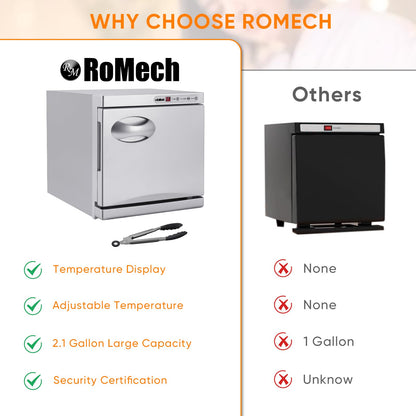 ROMECH 23L Hot Towel Warmer Cabinet, Professional Towel Heater with LED Temperature Display Setting, Extra Large Capacity Towel Warmers for Spa Massage Salon Home (White, 23L)