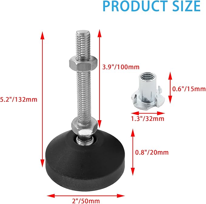 Luomorgo 4 Pcs M12 Leveling Feet