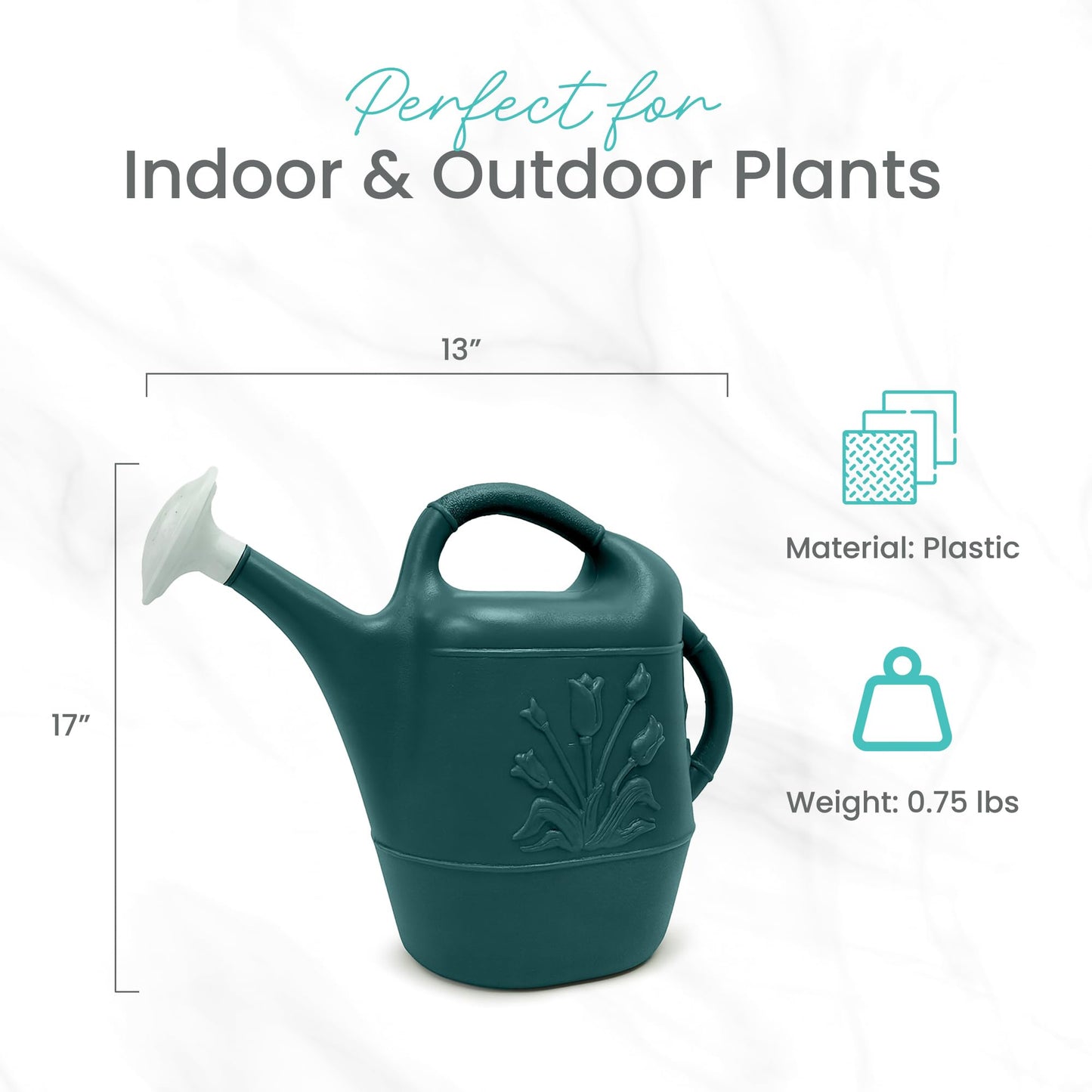 Union Products Watering Can, 2 Gallon Plastic Gardening Water Jug with 2 Handles for Garden, Indoor Plants, and Outdoor Flower Pots, Green