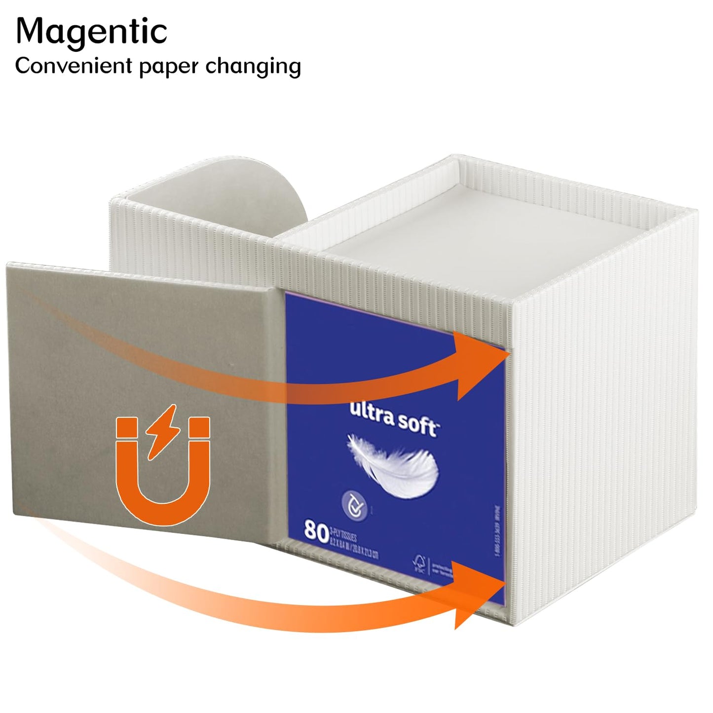 Fanousy Modern PU Leather Cube Tissue Box Cover with Storage Tray, Multifunctional Remote Control Holder & Facial Tissue Dispenser Organizer for Nightstand, Bathroom, Bedroom, Office & Home Decor