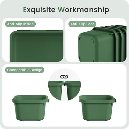 A-LuGei 【𝟰𝟲𝗣𝗖𝗦 & 5 Size Tool Box Organizer Tray Divider Set,【Army Green】 Desk Drawer Organizer,Garage Organization and Storage Toolbox Accessories Rolling Tool Chest Cart WorkBench Small Part