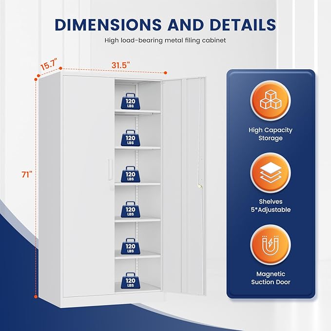 Yizosh Metal Garage Storage Cabinet