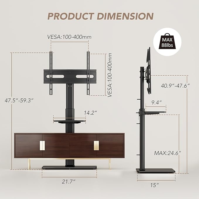 AX WABER Universal Floor TV Stand