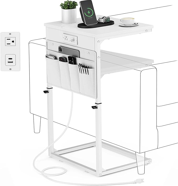 Vagusicc C Shaped End Table