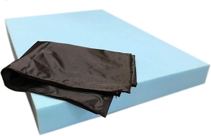 Dogbed4less High Density Solid Blue Cooling Gel Infused Memory Foam Pad Dog Pet Bed + Internal Waterproof Cover (41x27x4 Inches)